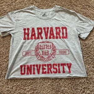 cropped grey harvard shirt ( i didnt cut myself it came like that)